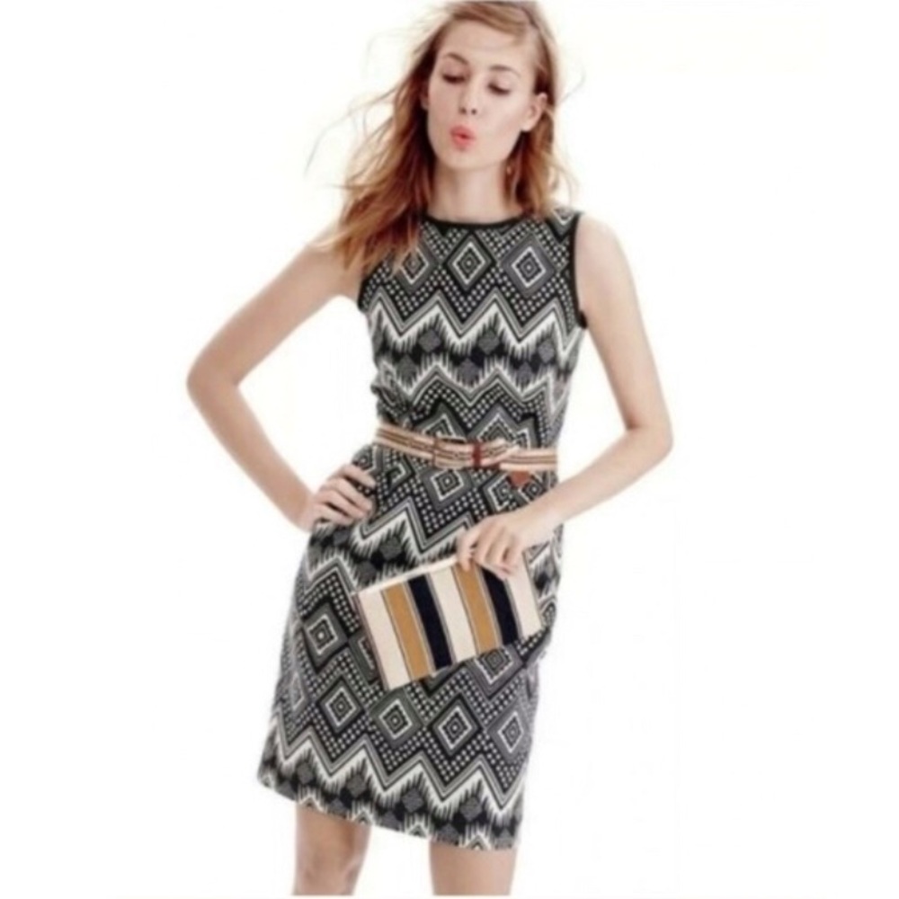 J.CREW Diamond print basketweave dress